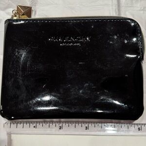 Givenchy Black Patent Leather Clutch with Gold Accent